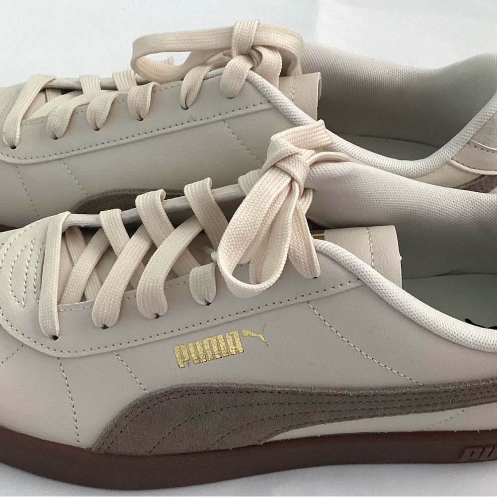 Puma Cream and Brown Sneakers